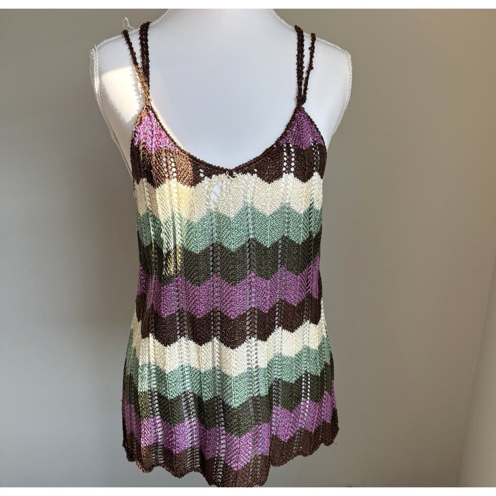 Nasty Gal Crochet Tank Top Y2K Vintage Style Size M